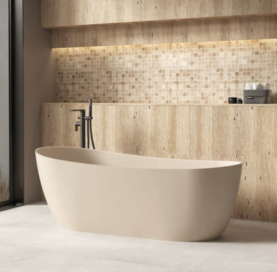 AeroStone™ Deep Oval Freestanding Solid Surface Bathtub