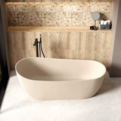 AeroStone™ Deep Oval Freestanding Solid Surface Bathtub