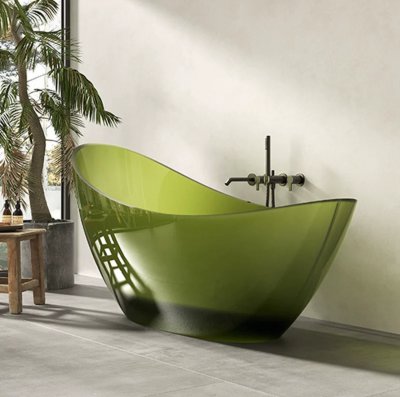GavynGlow™ Transparent Resin Freestanding Bathtub