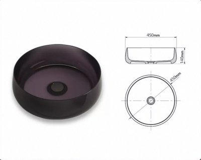 อ่างล้างหน้าเรซิ่นใสแบบวางบนเคาน์เตอร์ LumiBowl™ รุ่น RS-4514R