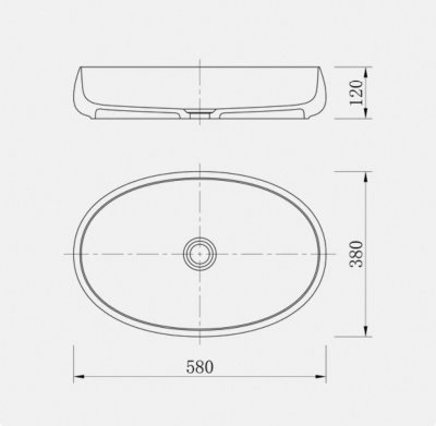 อ่างล้างหน้าเรซิ่นโปร่งใสแบบวางบนเคาน์เตอร์ LumiPure™ รุ่น RS-5812O