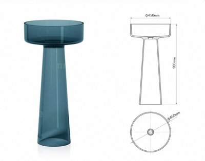 RS-4590R LumiCone™ Transparent Resin Pedestal Basin