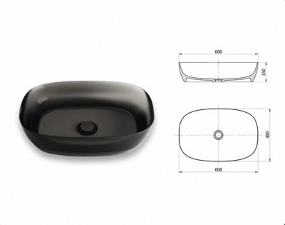 RS-6015G AquaCrystal™ Transparent Resin Countertop Basin
