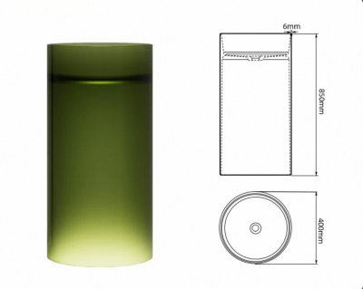 RS-850C CrystalTone™ Transparent Resin Pedestal Basin