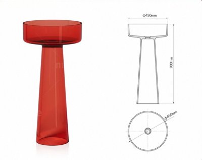 RS-4590R LumiCone™ Transparent Resin Pedestal Basin