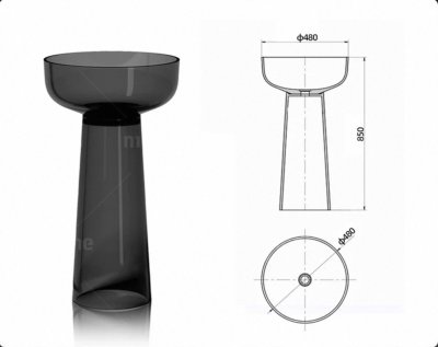 RS-4885T LumiStem™ Transparent Resin Pedestal Basin