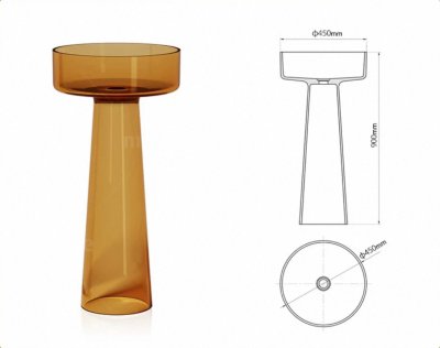 RS-4590R LumiCone™ Transparent Resin Pedestal Basin