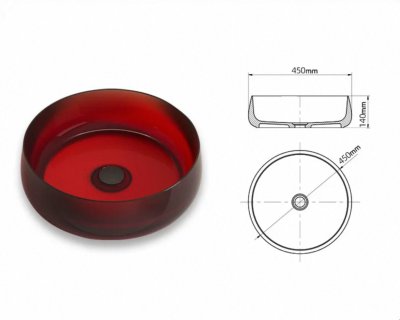 RS-4514R LumiBowl™ Transparent Resin Countertop Basin