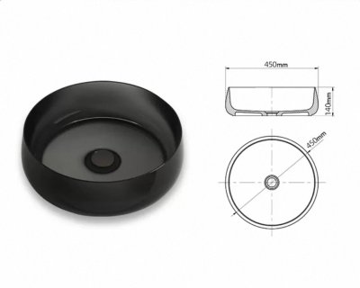 อ่างล้างหน้าเรซิ่นใสแบบวางบนเคาน์เตอร์ LumiBowl™ รุ่น RS-4514R