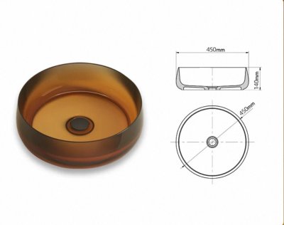 อ่างล้างหน้าเรซิ่นใสแบบวางบนเคาน์เตอร์ LumiBowl™ รุ่น RS-4514R