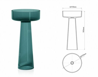 RS-4590R LumiCone™ Transparent Resin Pedestal Basin