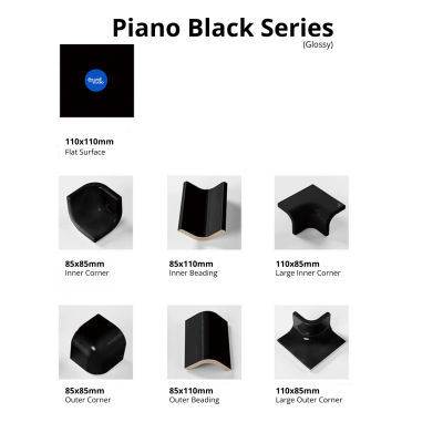 Piano Black Arc Brick Series (Glossy)