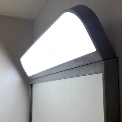กระจกห้องน้ำอัจฉริยะ LED แบบแขวนผนัง กระจกใสพิเศษพร้อมไฟ LED สำหรับห้องน้ำ ห้องล้างหน้า กรอบสแตนเลส ติดผนังได้ สั่งทำตามขนาด