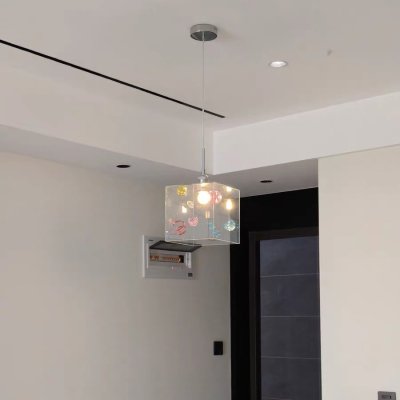 Small Dopamine-Inspired Glass Pendant Light Perfect for bedside areas