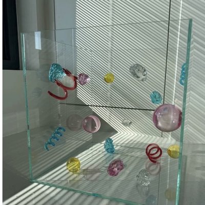 Small Dopamine-Inspired Glass Pendant Light Perfect for bedside areas
