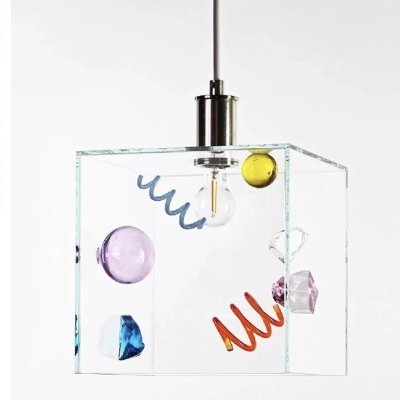 Small Dopamine-Inspired Glass Pendant Light Perfect for bedside areas