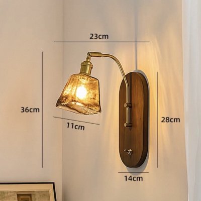 โคมไฟติดผนังไม้จริงสไตล์วินเทจแบบญี่ปุ่น