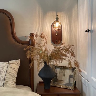 โคมไฟติดผนังไม้จริงสไตล์วินเทจแบบญี่ปุ่น โคมไฟติดผนังไม้จริงสไตล์วินเทจแบบญี่ปุ่น