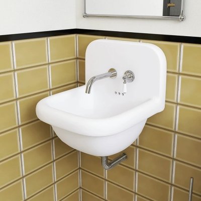 Wall-mounted ceramic washbasin