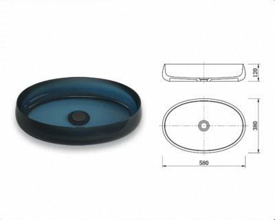 RS-5812O LumiPure™ Transparent Resin Countertop Basin