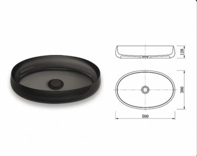 RS-5812O LumiPure™ Transparent Resin Countertop Basin