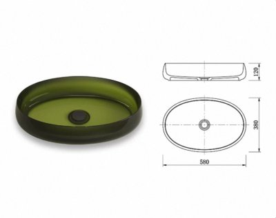 อ่างล้างหน้าเรซิ่นโปร่งใสแบบวางบนเคาน์เตอร์ LumiPure™ รุ่น RS-5812O