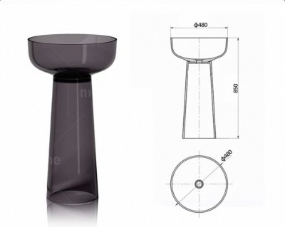 RS-4885T LumiStem™ Transparent Resin Pedestal Basin