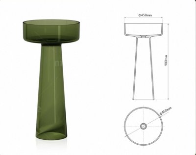 RS-4590R LumiCone™ Transparent Resin Pedestal Basin