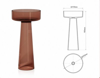 RS-4590R LumiCone™ Transparent Resin Pedestal Basin