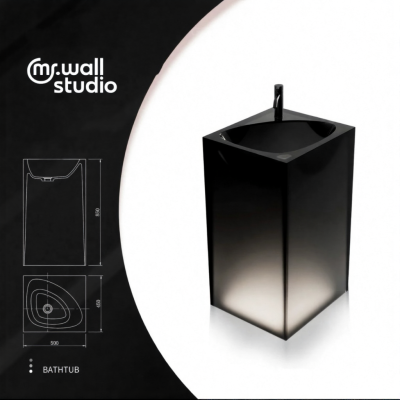 GavynColumn™ Freestanding Transparent Resin Wash Basin