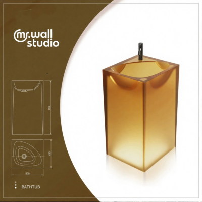 GavynColumn™ Freestanding Transparent Resin Wash Basin