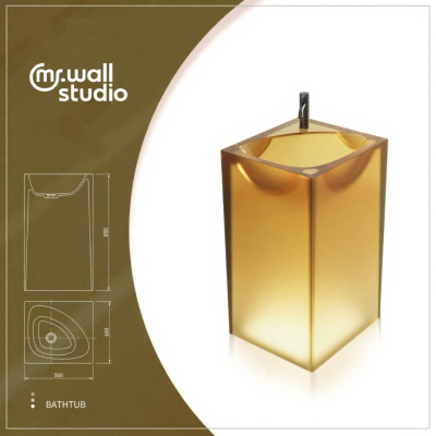 GavynColumn™ Freestanding Transparent Resin Wash Basin