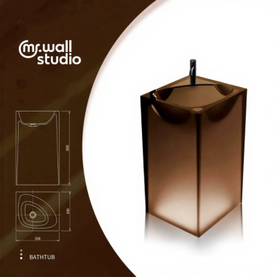 GavynColumn™ Freestanding Transparent Resin Wash Basin