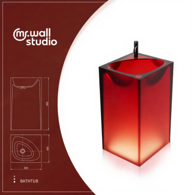 GavynColumn™ Freestanding Transparent Resin Wash Basin