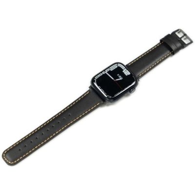 Torrii Apple Watch Band 42mm/44mm – Black with Tan Stiching