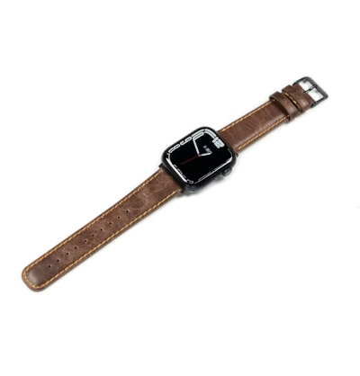 Torrii Apple Watch Band 38mm/40mm – Dark Brown with Orange Stiching