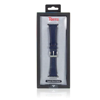 Torrii Apple Watch Band 42mm/44mm – Dark Blue with Tan Stiching