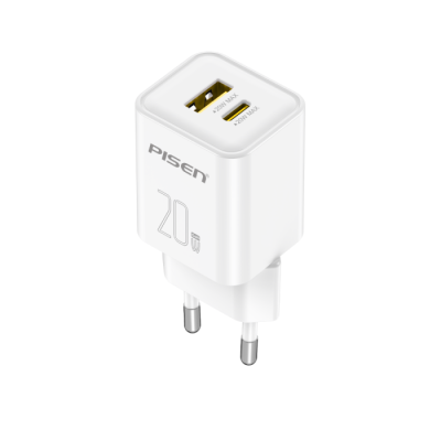 PISEN QUICK GaN Type-C+USB-A 20W Fast Wall Charger