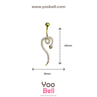 จิวสะดือ งู stainless ก้าน1.6mm