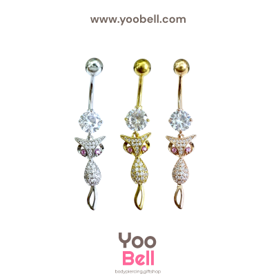 จิวสะดือ เพชรกลม ห้อย