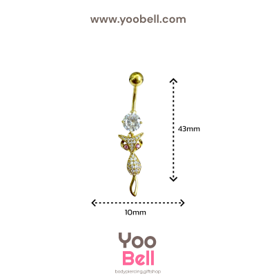 จิวสะดือ เพชรกลม ห้อย