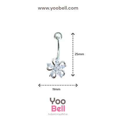 จิวสะดือ ดอกไม้ริบบิ้น