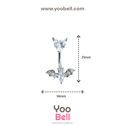 จิวสะดือ ค้างคาว หัวใจ