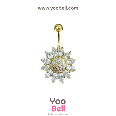 จิวสะดือ ดอกไม้เพชร