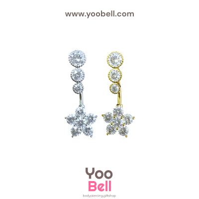 จิวสะดือ ดอกไม้เพชร