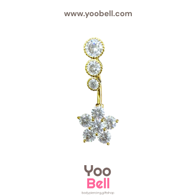 จิวสะดือ ดอกไม้เพชร