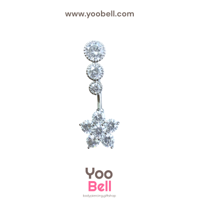 จิวสะดือ ดอกไม้เพชร