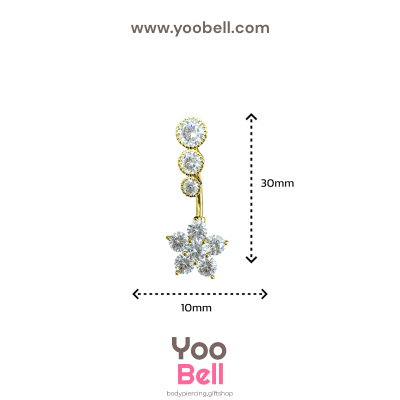 จิวสะดือ ดอกไม้เพชร