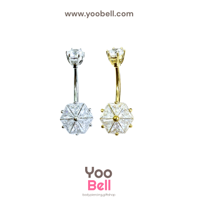 จิวสะดือ เพชรหกเหลี่ยม