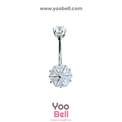 จิวสะดือ เพชรหกเหลี่ยม